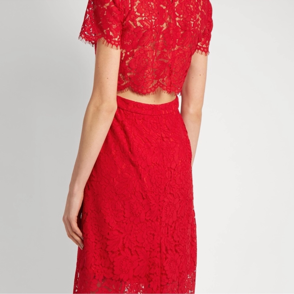 DVF Alma Lace Cutout Dress in Scandal - Size 0 - Picture 10 of 13